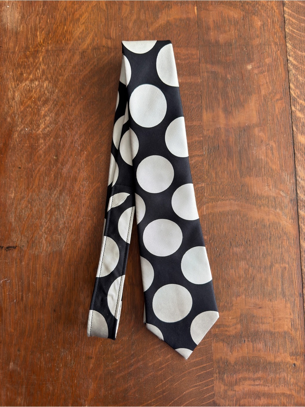 Comme des Garcons Black Tie with Large White Polka Dots